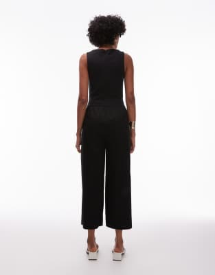 & Other Stories Sleeveless Wide Leg Jumpsuit In Black