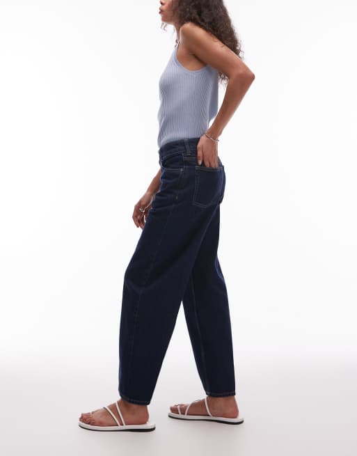 & Other Stories slim barrel leg jeans in dark wash blue, 3 of 5