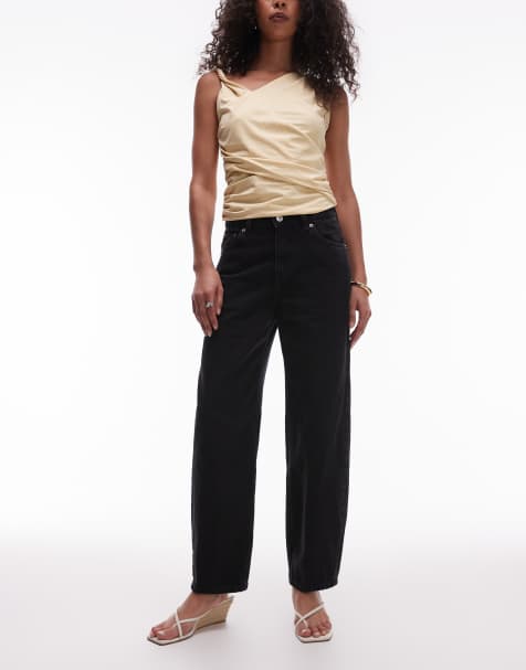 & Other Stories slim barrel leg  jeans in washed black - view 1