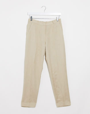 slim linen trousers