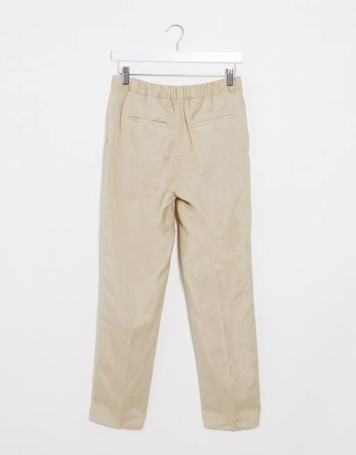 Slim leg hot sale linen trousers