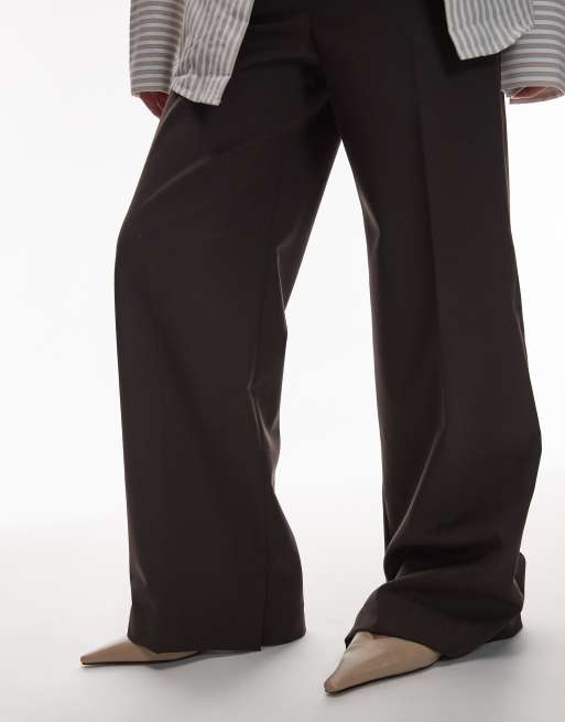 & Other Stories slim leg pants with elastic back waist in brown, 5 of 5