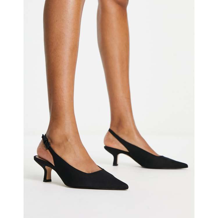 Black kitten heel 2024 open toe shoes