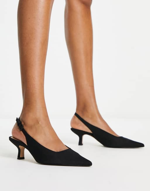 Black sling cheap back shoe