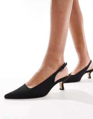 & Other Stories & Other Stories slingback kitten heel shoes in black