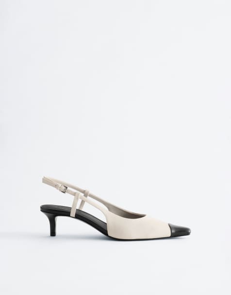 & Other Stories Slingback-Pumps in Weiß und Schwarz - view 1