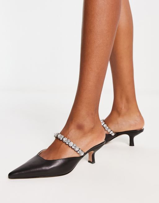 Black evening 2024 shoes low heel