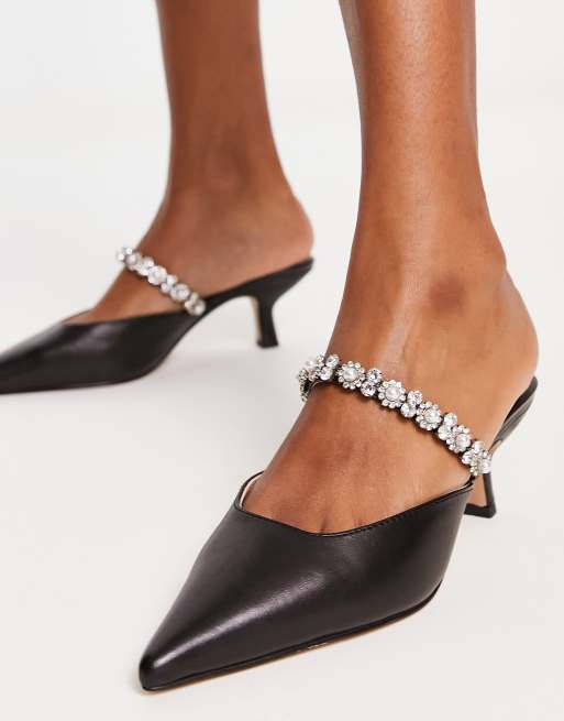 Embellished low clearance heels