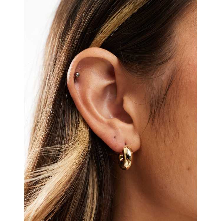 Other Stories small chunky hoop earrings in gold ASOS