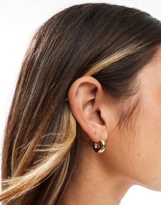 Other Stories small chunky hoop earrings in gold ASOS