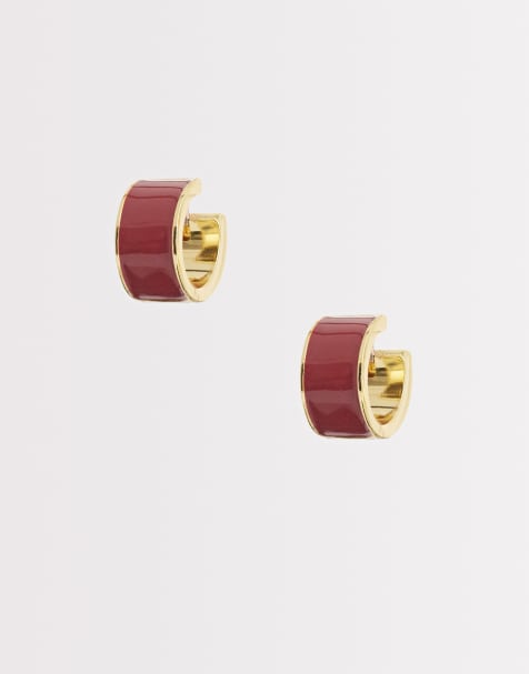 & Other Stories small hoops in red with gold edge - view 1