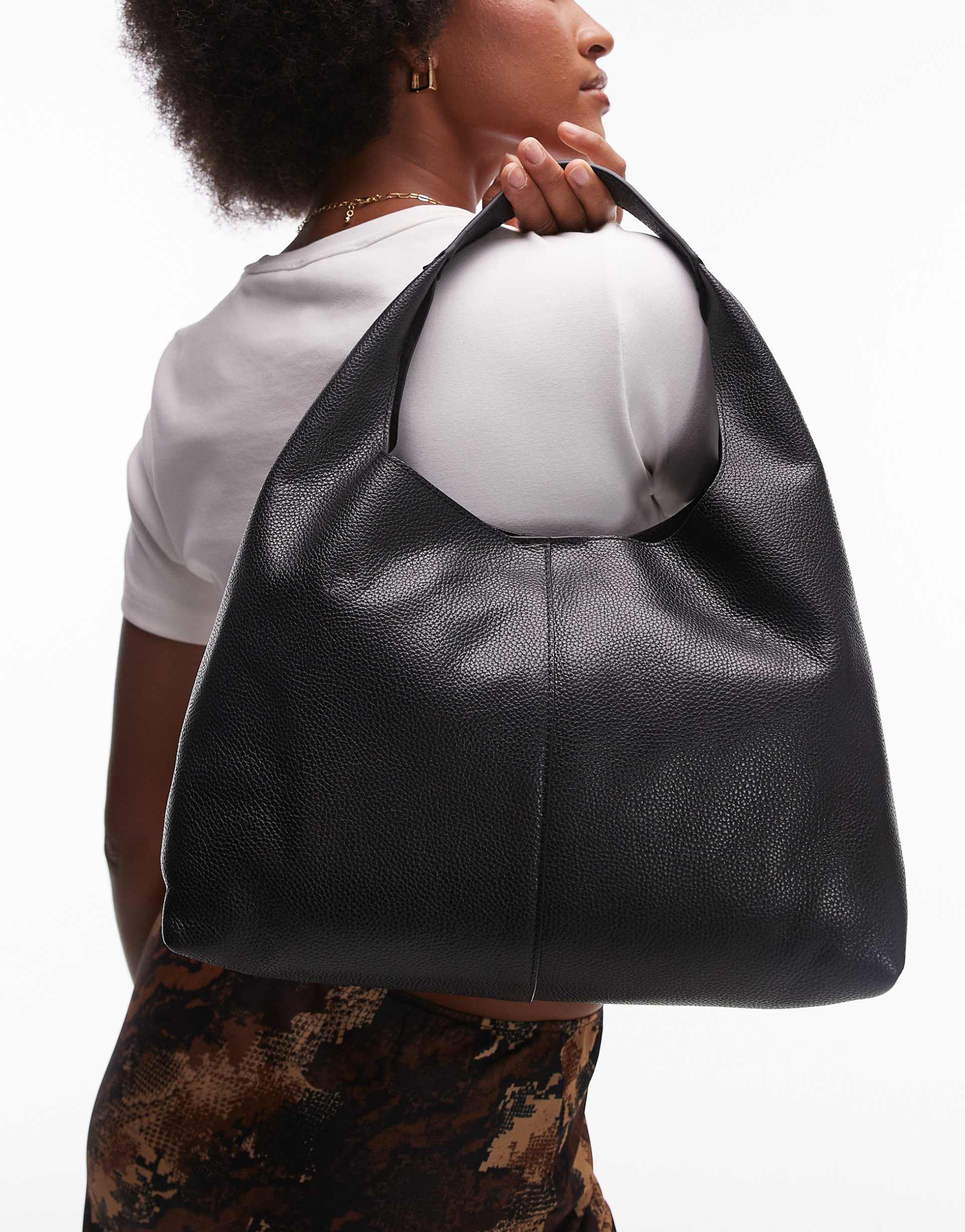 & other stories small leather tote bag in black