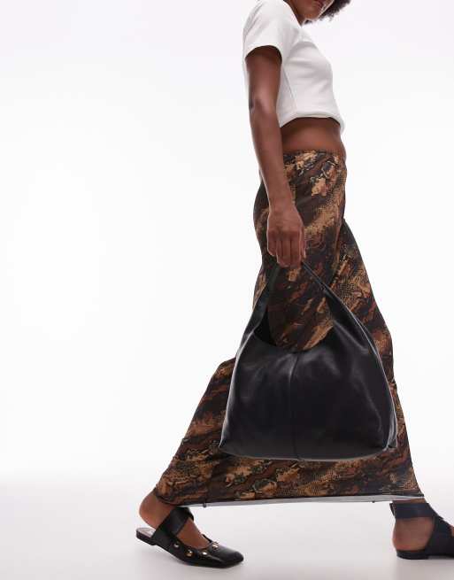 & Other Stories small leather tote bag in black