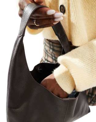 & Other Stories small leather tote bag in brown