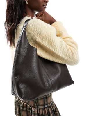 & Other Stories small leather tote bag in brown