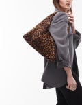 [Other Stories] & Other Stories small leather tote bag in faux fur brown leopard No Size Brown