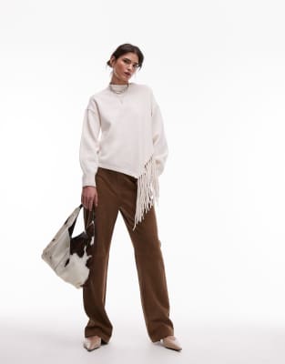 & Other Stories small leather tote bag in hairy brown cow print