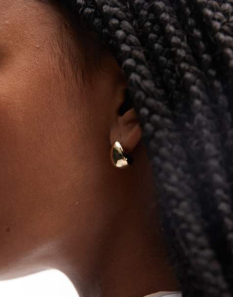 & Other Stories small rounded teardrop earrings in gold - view 1