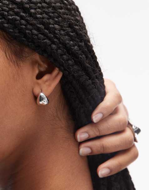 & Other Stories small rounded teardrop earrings in silver - view 1