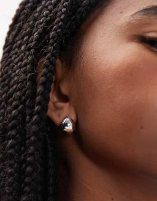 & Other Stories Small Rounded Teardrop Earrings In Silver