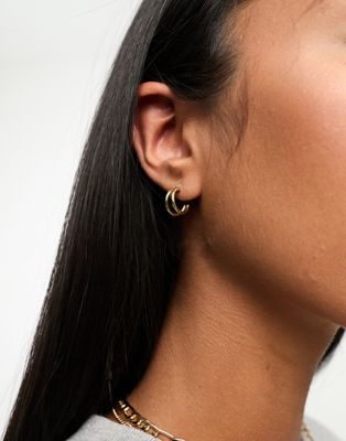 & Other Stories small square hoop earrings in gold