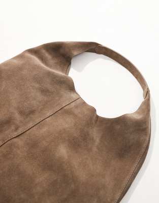& Other Stories small suede leather tote bag in taupe