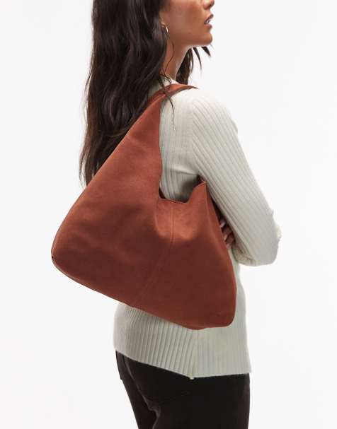 & Other Stories small suede tote bag in rust red - view 1