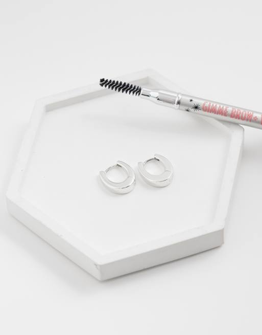 & Other Stories small tapered hoops in silver tone, 2 of 4