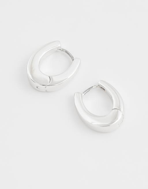 & Other Stories small tapered hoops in silver tone, 3 of 4