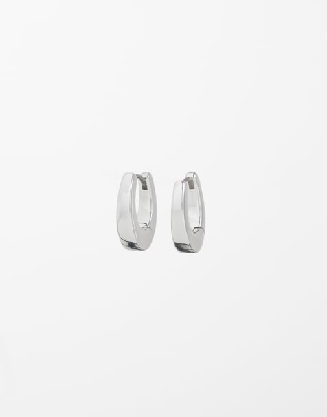 & Other Stories small tapered hoops in silver - view 1