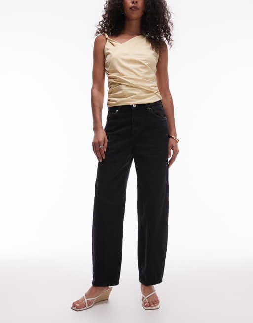 & Other Stories - Smalle jeans met ronde pijpen in zwart met wassing