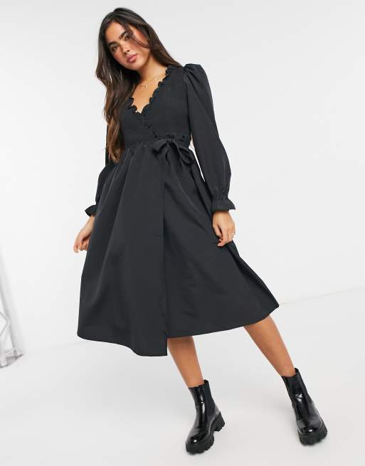 And other stories black wrap sale dress