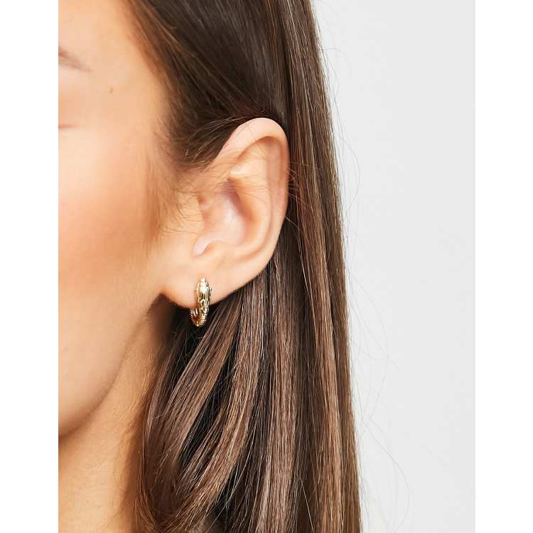 Gold snake deals hoop earrings