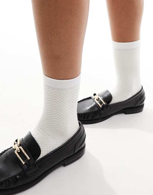 & Other Stories – Socken aus Metallic-Garn in gebrochenem Weiß mit Wabenmuster