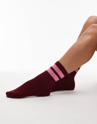 & Other Stories Socks In Burgundy