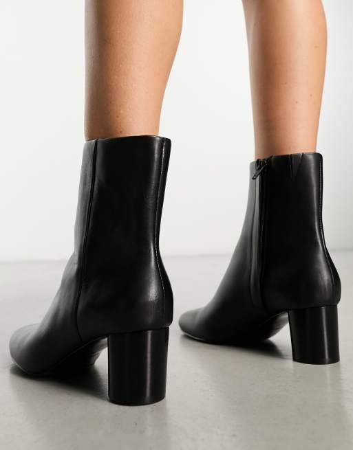 Other Stories soft round heeled ankle boots in black ASOS