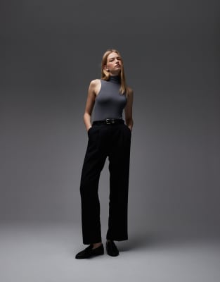 & Other Stories Soft Sleeveless Turtleneck Top In Gray