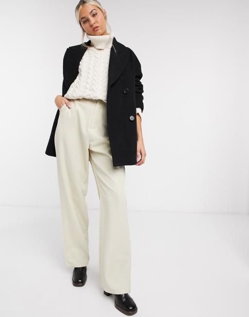 & Other Stories - Sort oversized frakke i bouclé-uld - BLACK