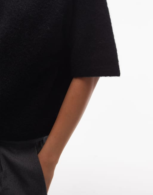 & Other Stories - Sort trøje med korte ærmer i strikket alpakauld - Kun hos ASOS, 2 af 4