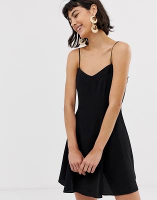 black mini dress spaghetti strap