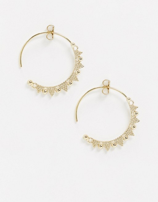 & Other Stories spiked hoop earrings in gold