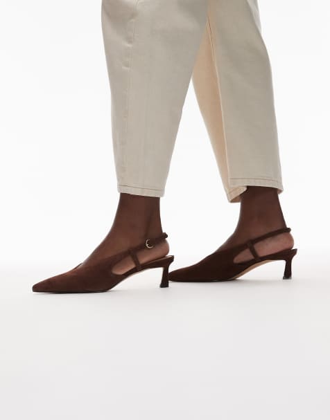 & Other Stories – Spitze Slingback-Schuhe aus braunem Wildleder mit Absatz - view 1