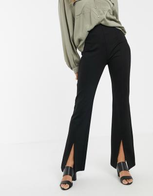 split flared trousers