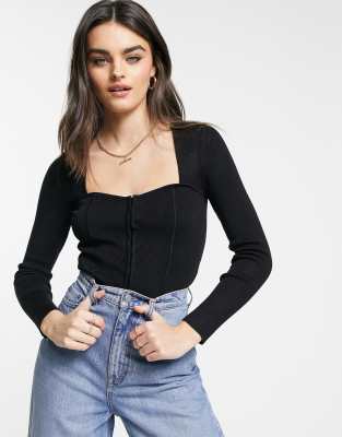 square neck bustier top