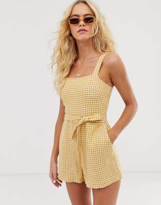 yellow gingham jumpsuit