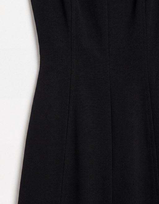 & Other Stories square neck mini dress with full hem in black, 7 of 8