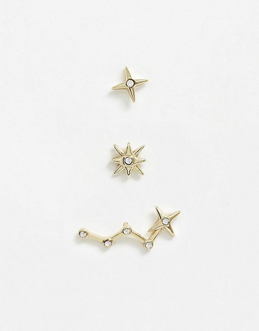 & Other Stories star stud earring pack in gold