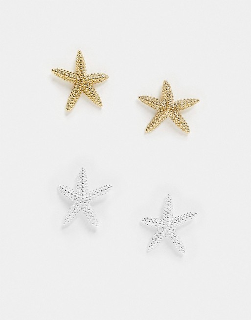 & Other Stories starfish stud earrings in gold