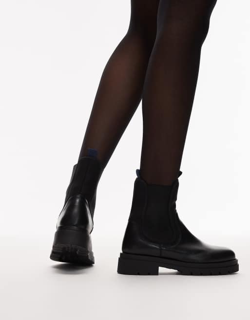 & Other Stories – Stiefeletten aus schwarzem Leder mit elastischen Seiten und Zuglaschen am Schaft, 3 von 4