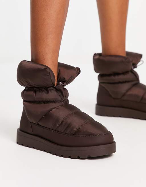 Hitmars Stivaletti Invernali Donna Con Pelliccia - Scarpe Da Neve Basse E Comode Con Stringhe - Suola Antiscivolo E Fodera Calda - Colore Marrone Scuro, EU 42 - Perfetti Per La Neve E L'Inverno - 4